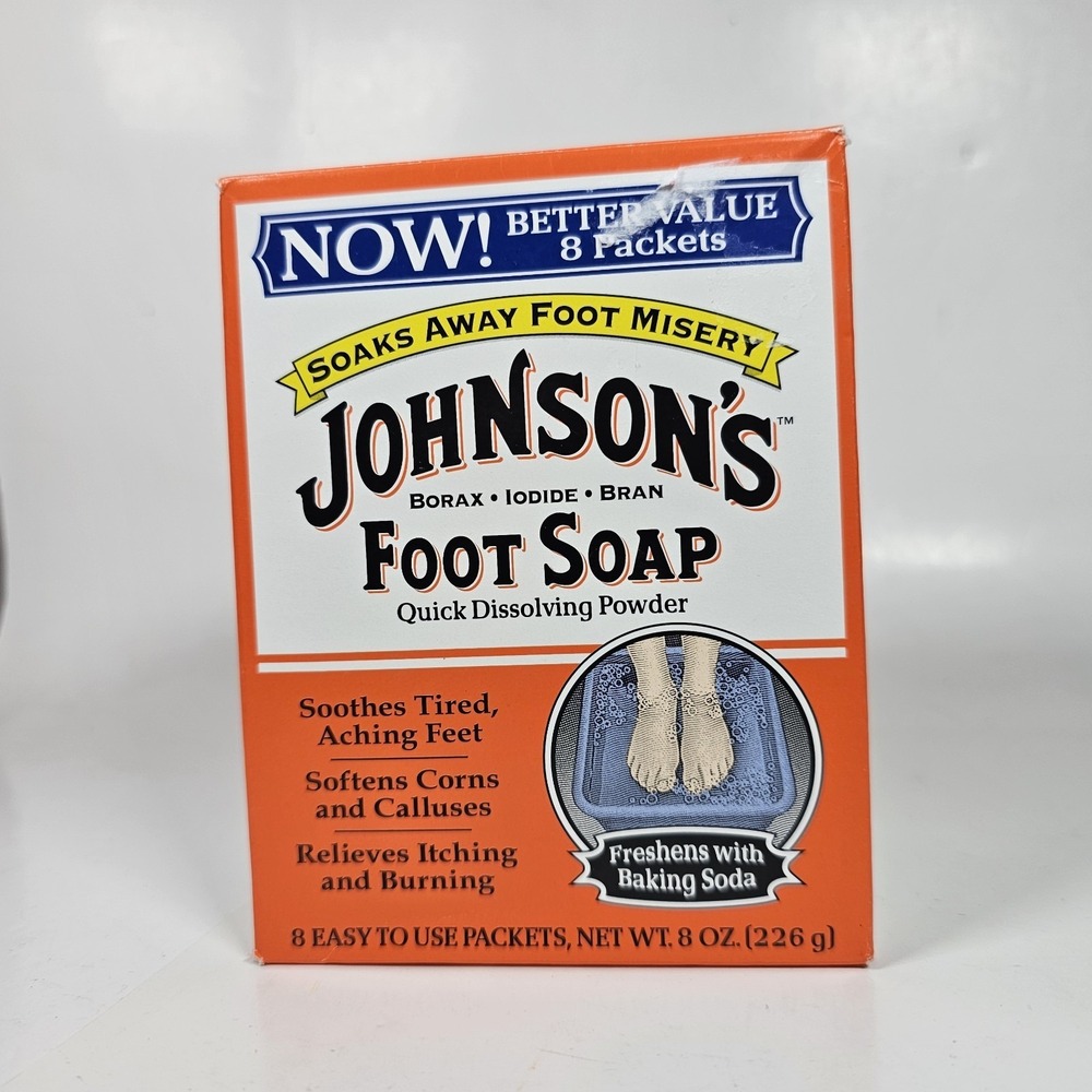 JOHNSON'S Quick Dissolving Powder Foot Soap (7) 1 Oz Packets 1 Missing